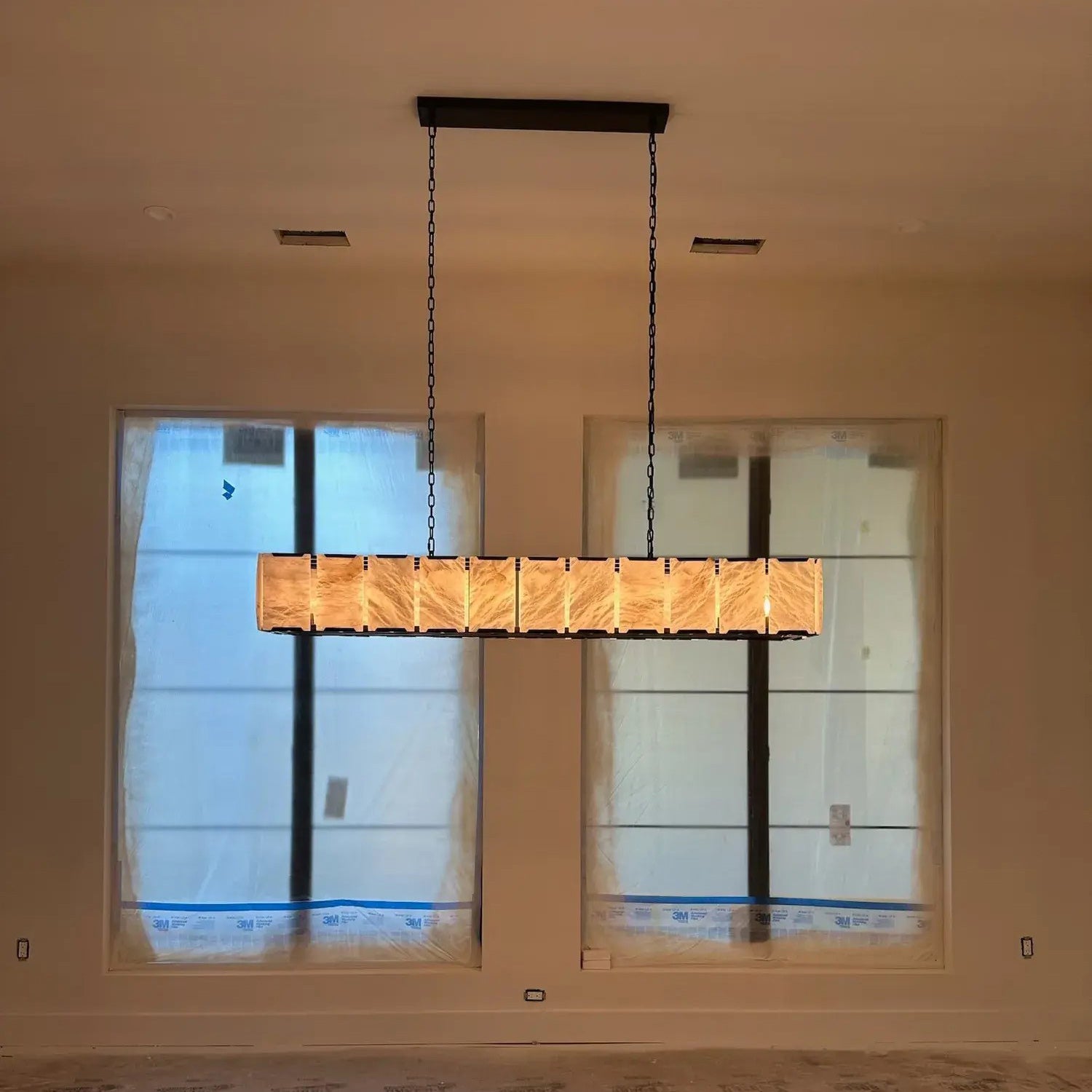 74 Inch Alabaster Rectangular Chandelier - Harlow