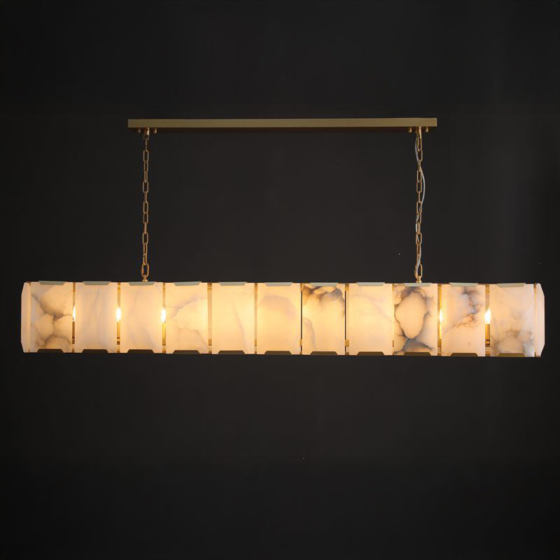 74 Inch Alabaster Rectangular Chandelier - Harlow