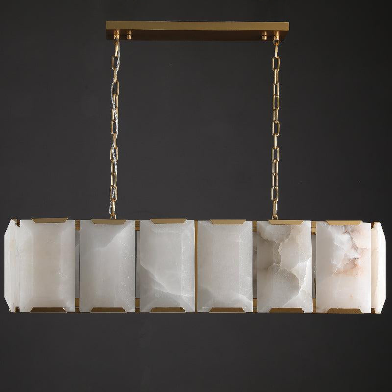 42 Inch Alabaster Rectangular Chandelier - Harlow