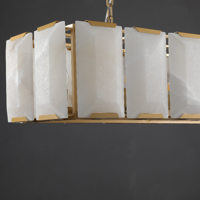 42 Inch Alabaster Rectangular Chandelier - Harlow
