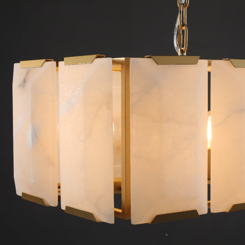 42 Inch Alabaster Rectangular Chandelier - Harlow