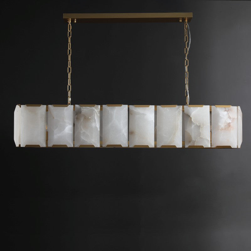 54 Inch Alabaster Rectangular Chandelier - Harlow