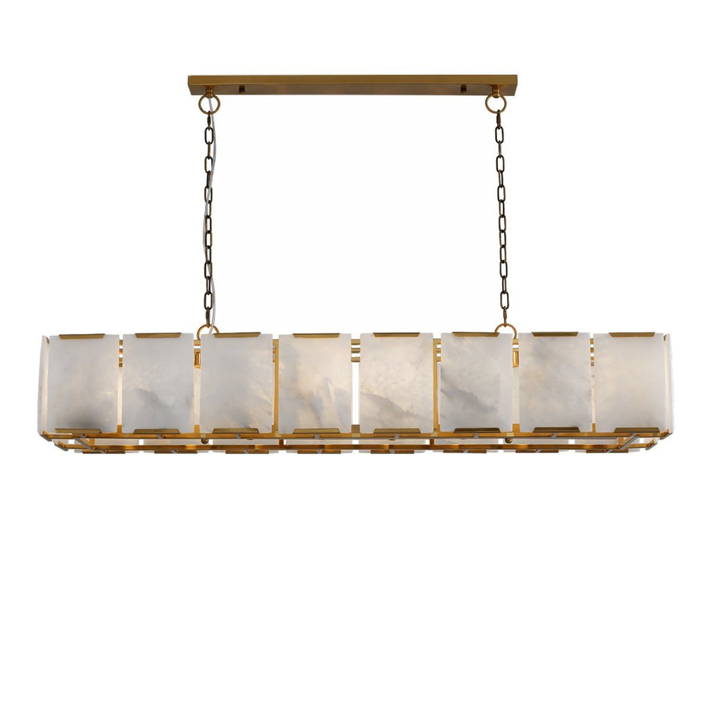 54 Inch Alabaster Rectangular Chandelier - Harlow