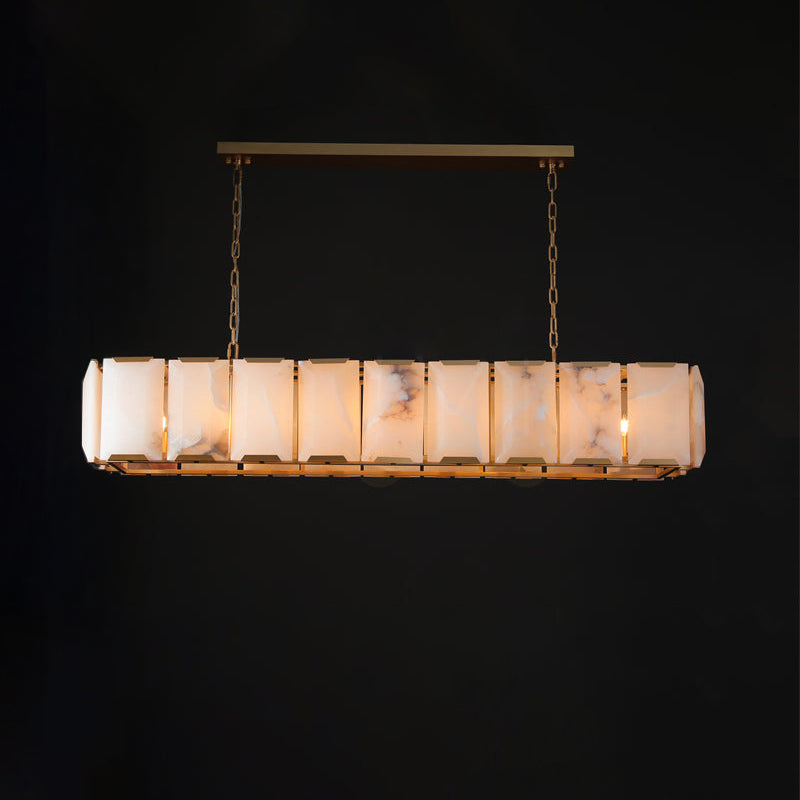60 Inch Alabaster Rectangular Chandelier - Harlow