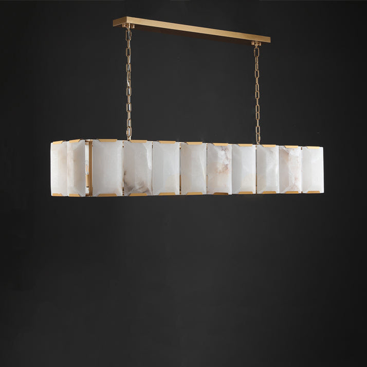 60 Inch Alabaster Rectangular Chandelier - Harlow