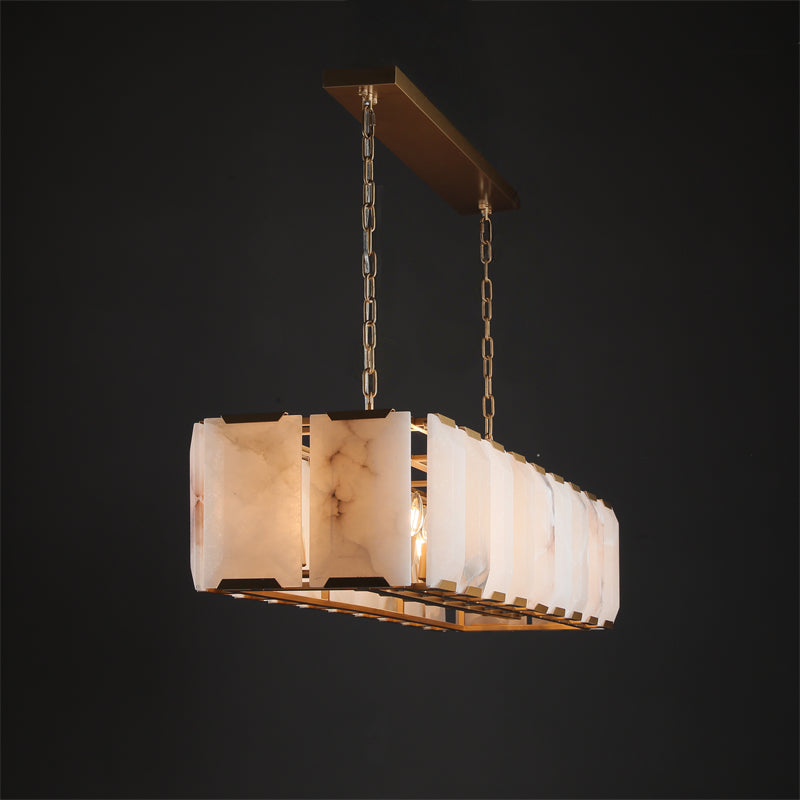 60 Inch Alabaster Rectangular Chandelier - Harlow
