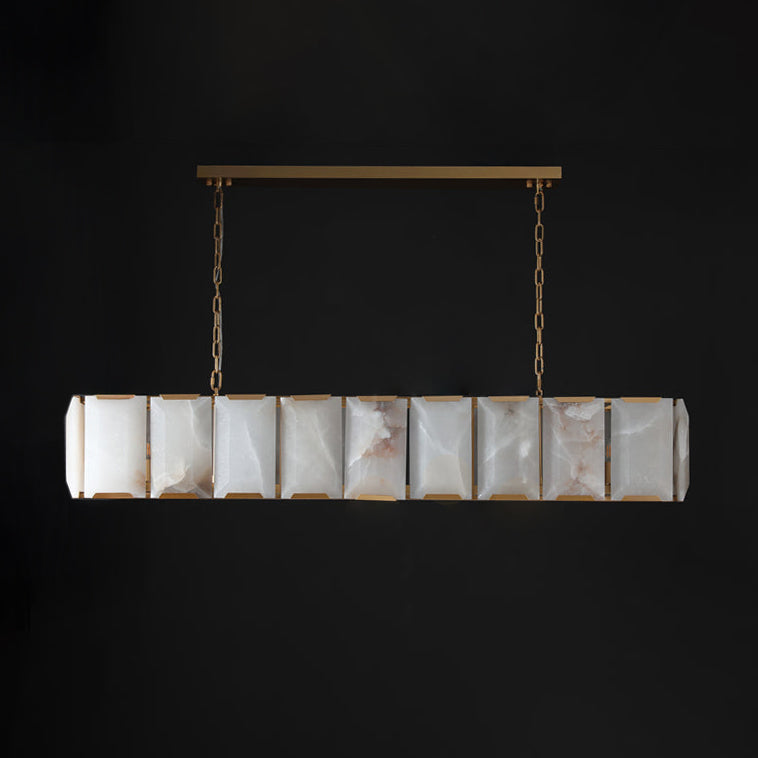 60 Inch Alabaster Rectangular Chandelier - Harlow