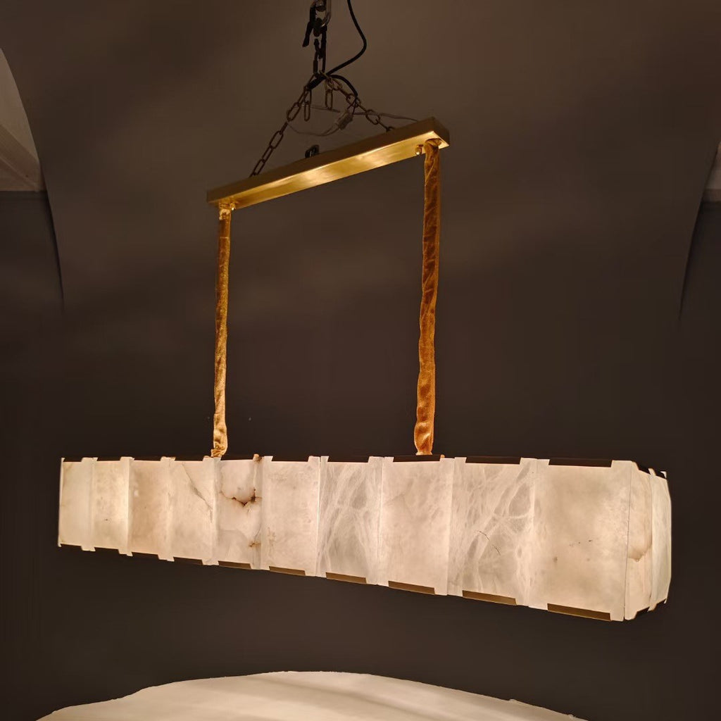 60 Inch Alabaster Rectangular Chandelier - Harlow