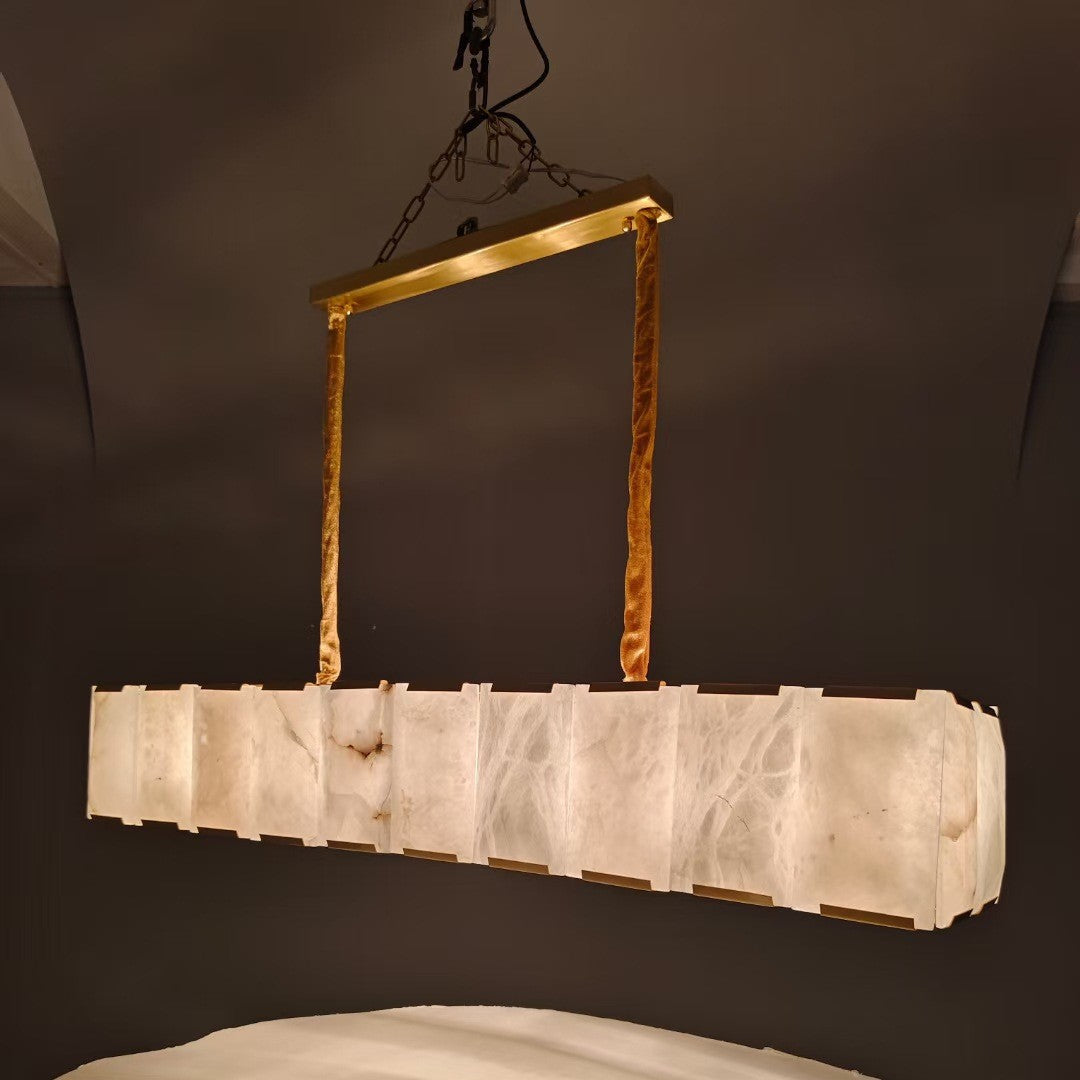 60 Inch Alabaster Rectangular Chandelier - Harlow
