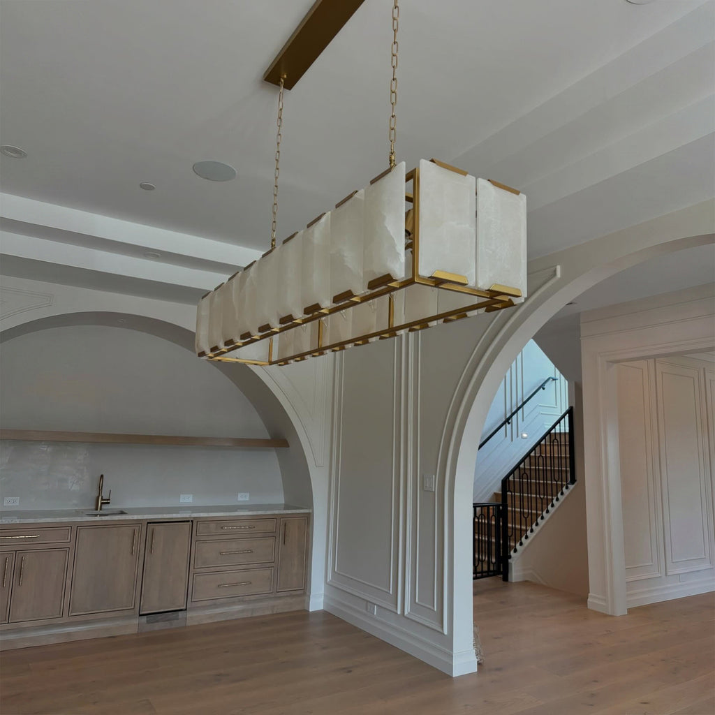 60 Inch Alabaster Rectangular Chandelier - Harlow