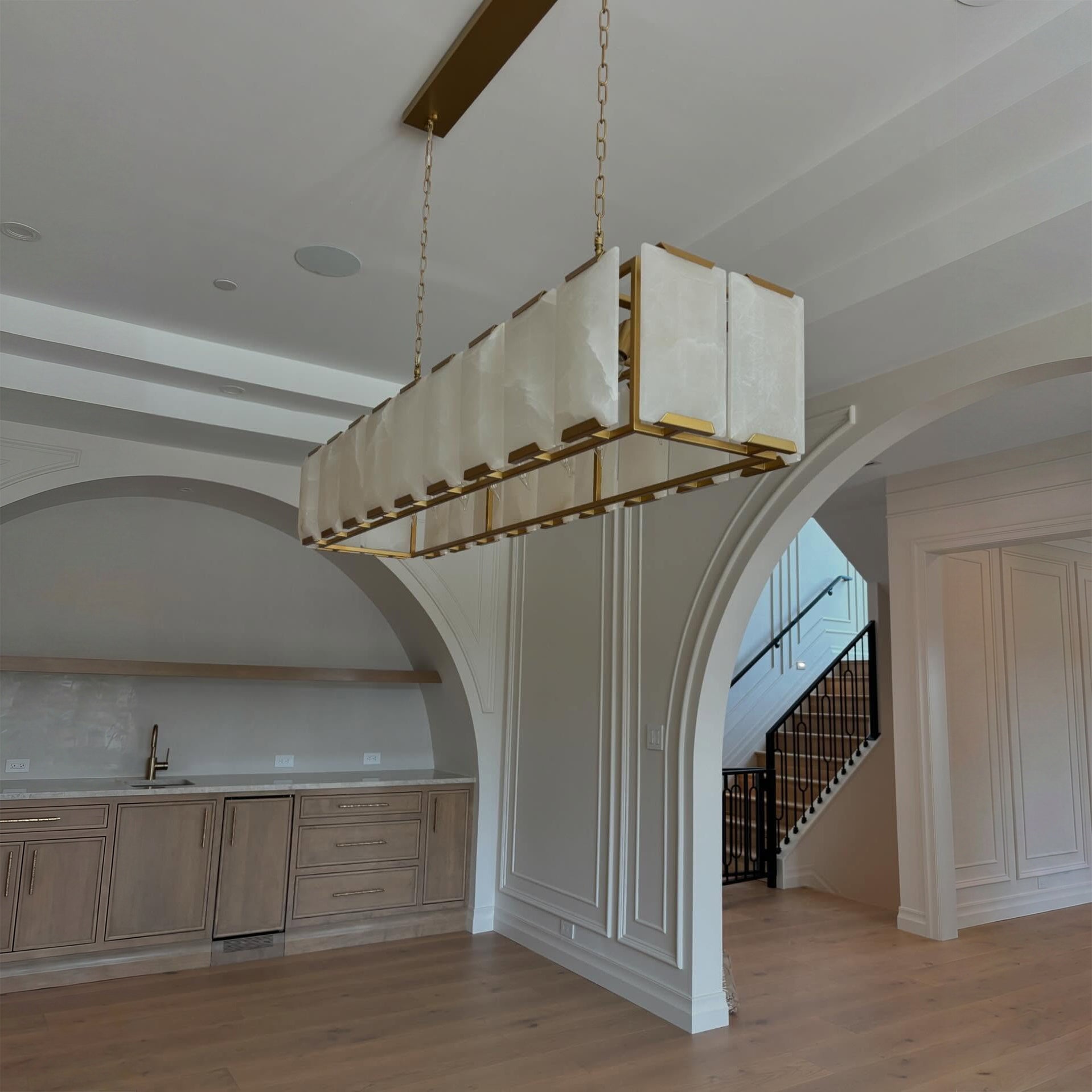 60 Inch Alabaster Rectangular Chandelier - Harlow