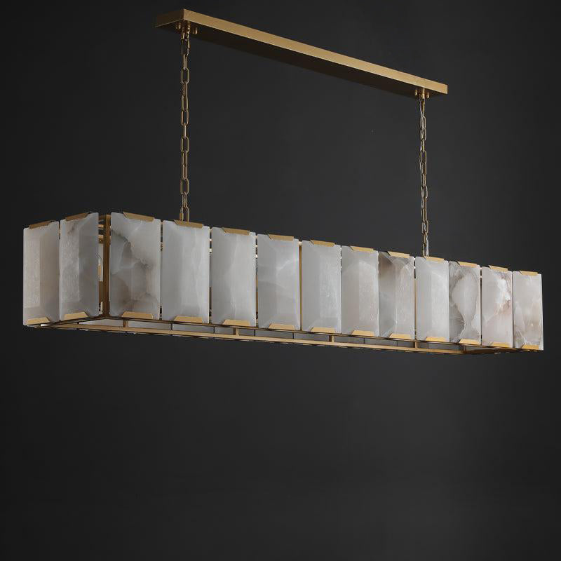 74 Inch Alabaster Rectangular Chandelier - Harlow