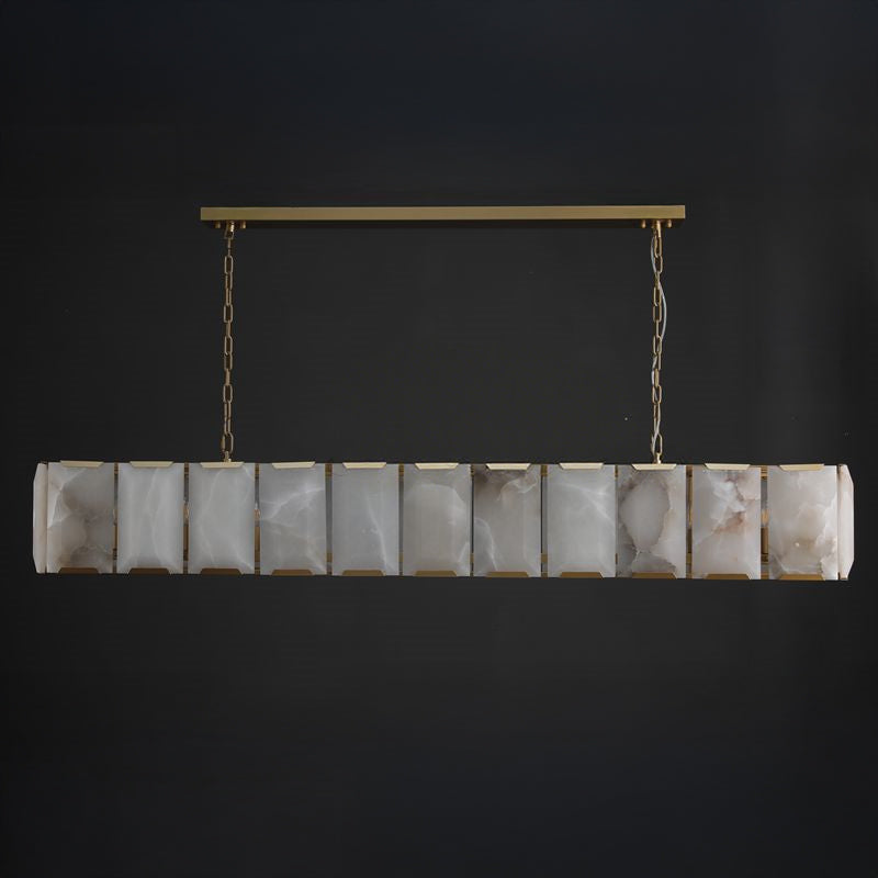 74 Inch Alabaster Rectangular Chandelier - Harlow