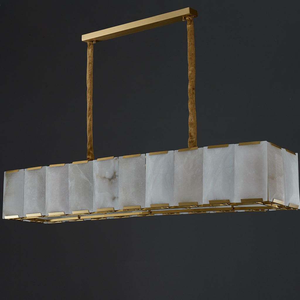 74 Inch Alabaster Rectangular Chandelier - Harlow