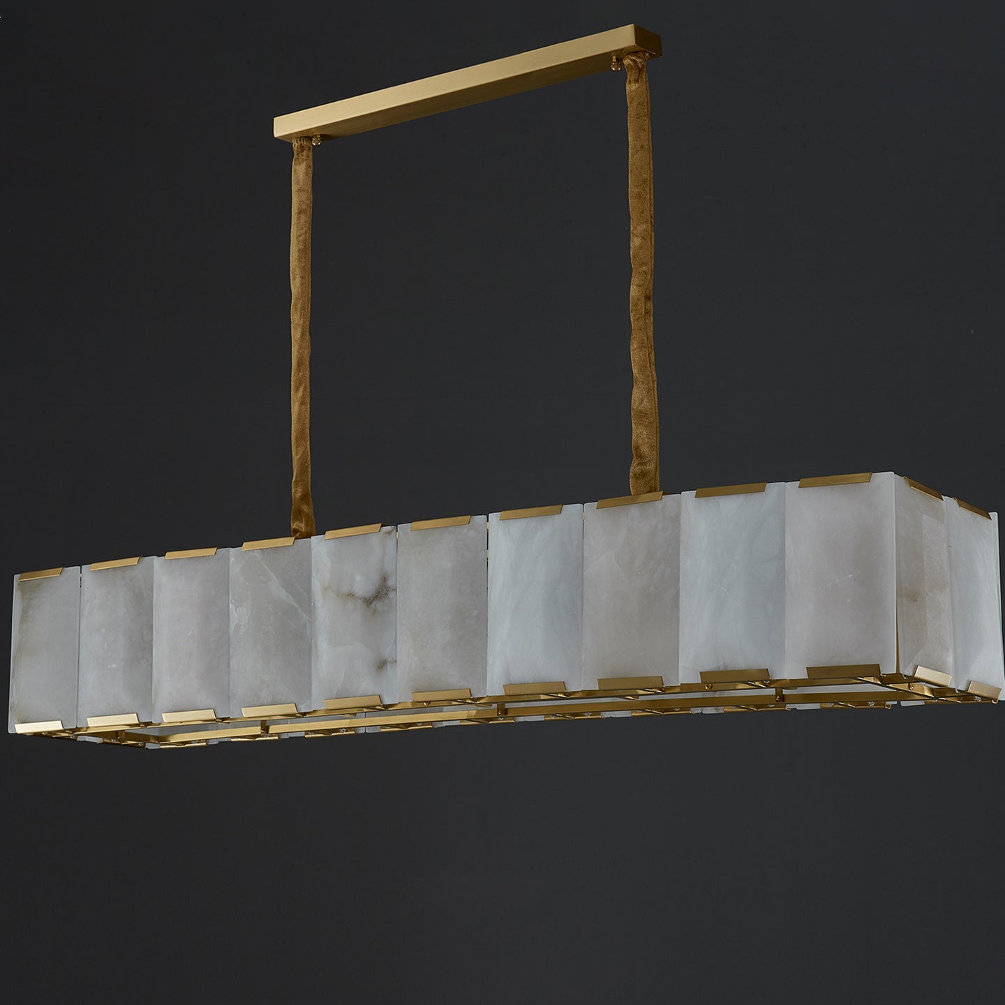 74 Inch Alabaster Rectangular Chandelier - Harlow