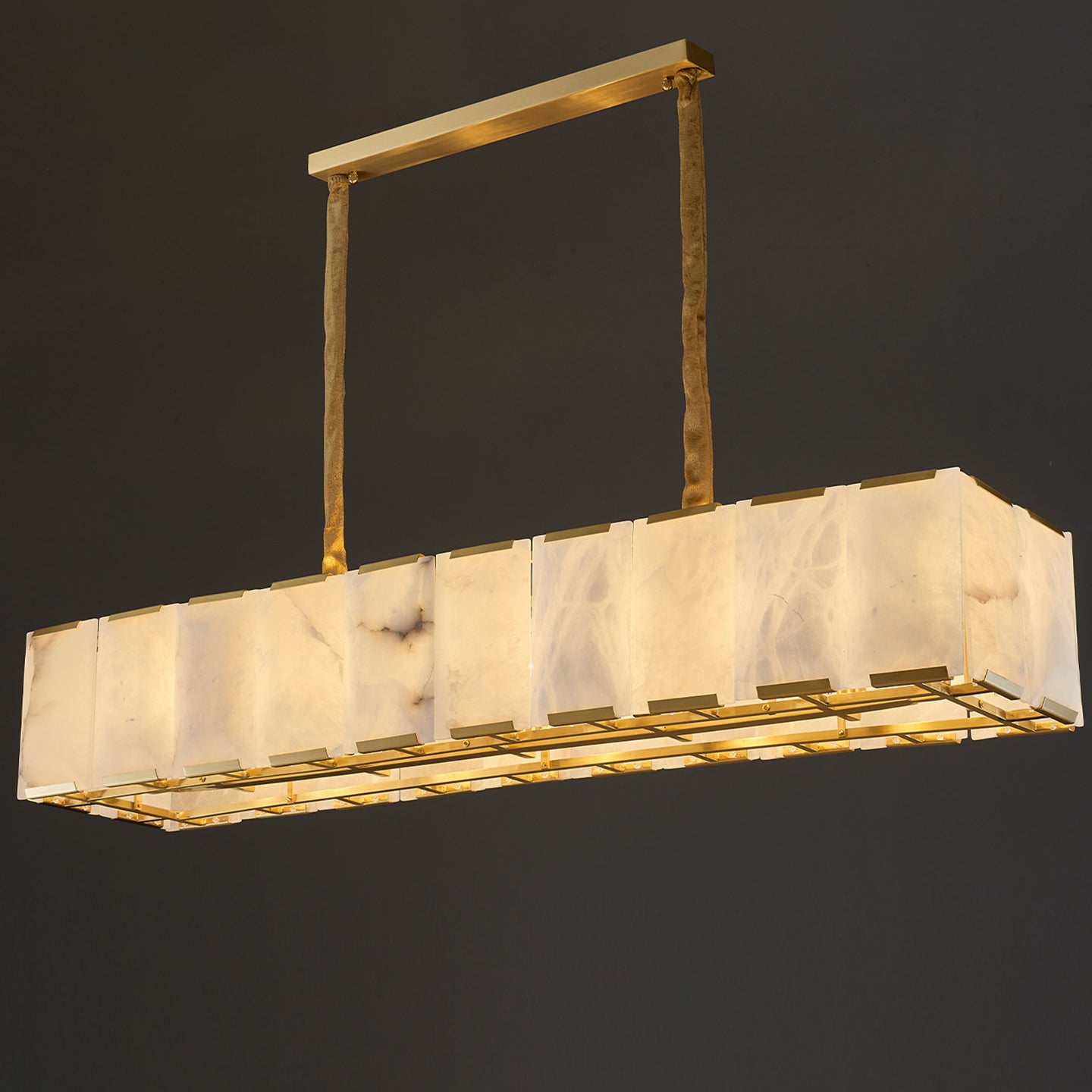 74 Inch Alabaster Rectangular Chandelier - Harlow