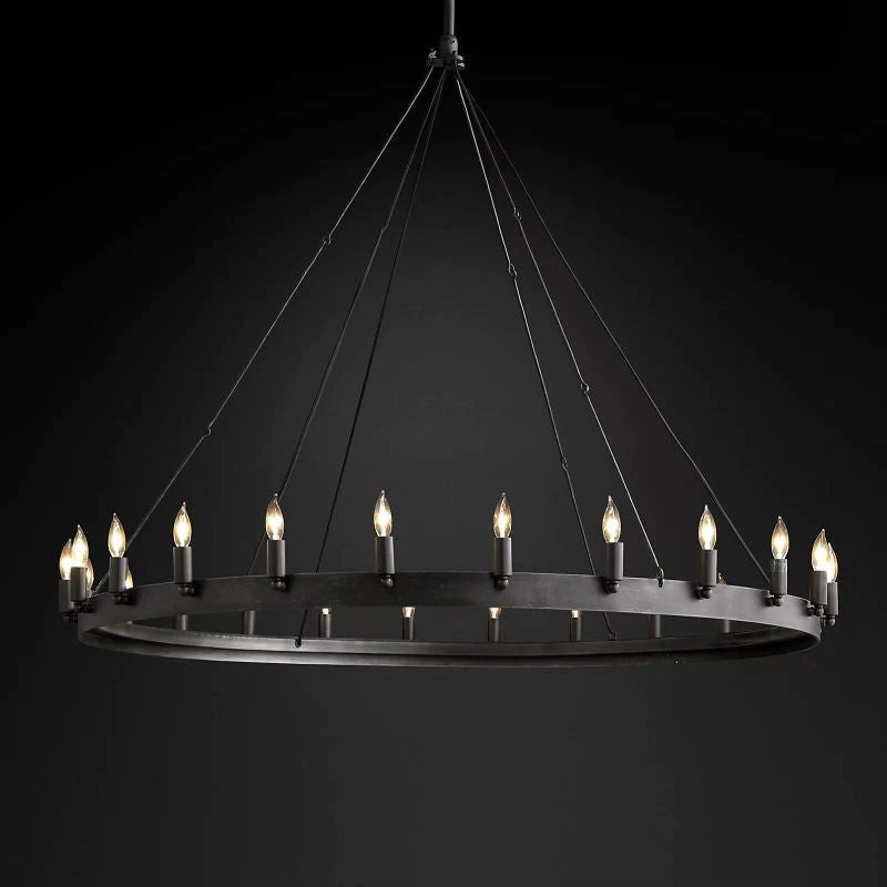 50 Inch Tubular Bent Tip Round Chandelier - Camino