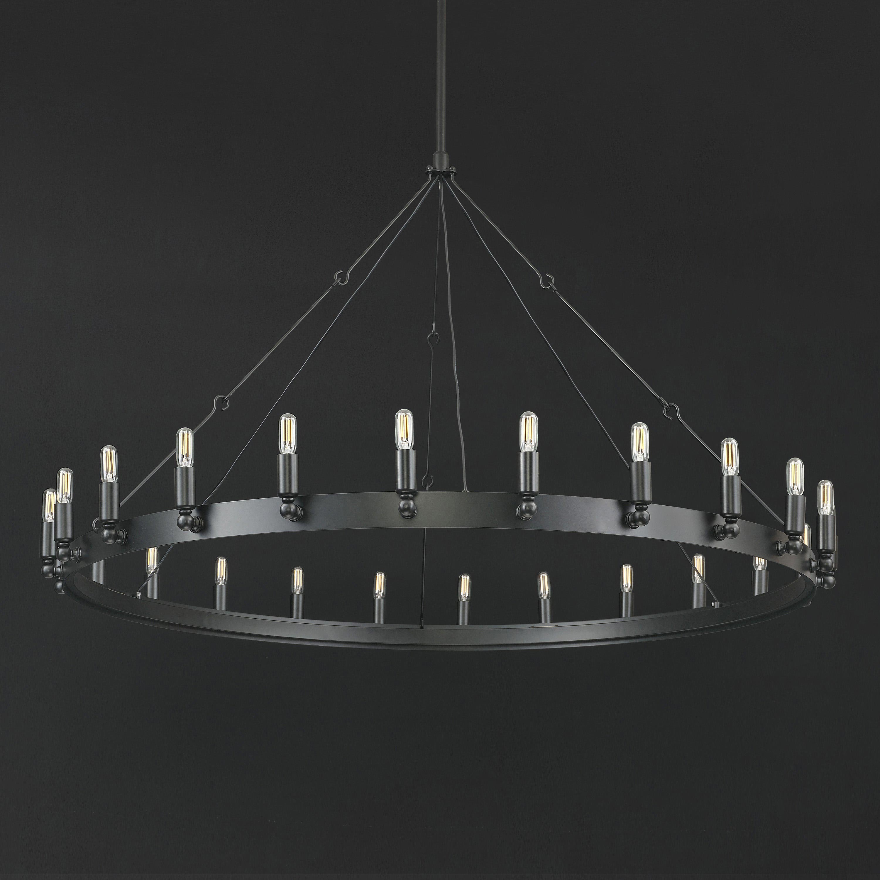 50 Inch Tubular Candle Round Chandelier - Camino