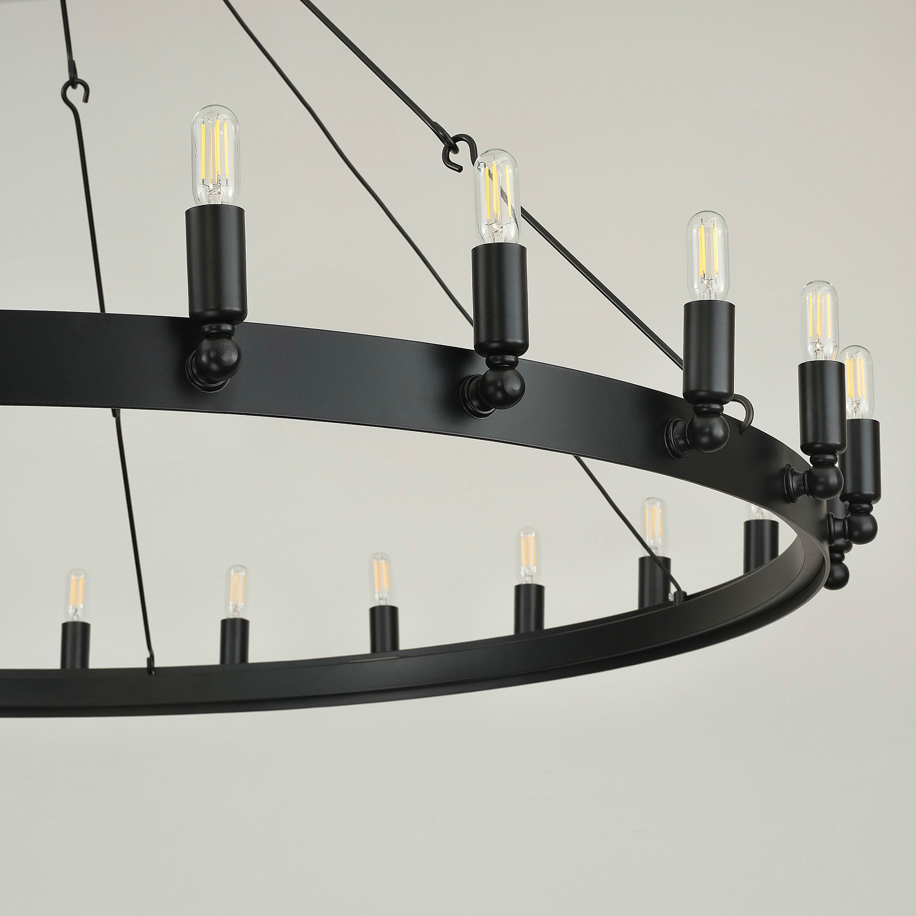 50 Inch Tubular Candle Round Chandelier - Camino