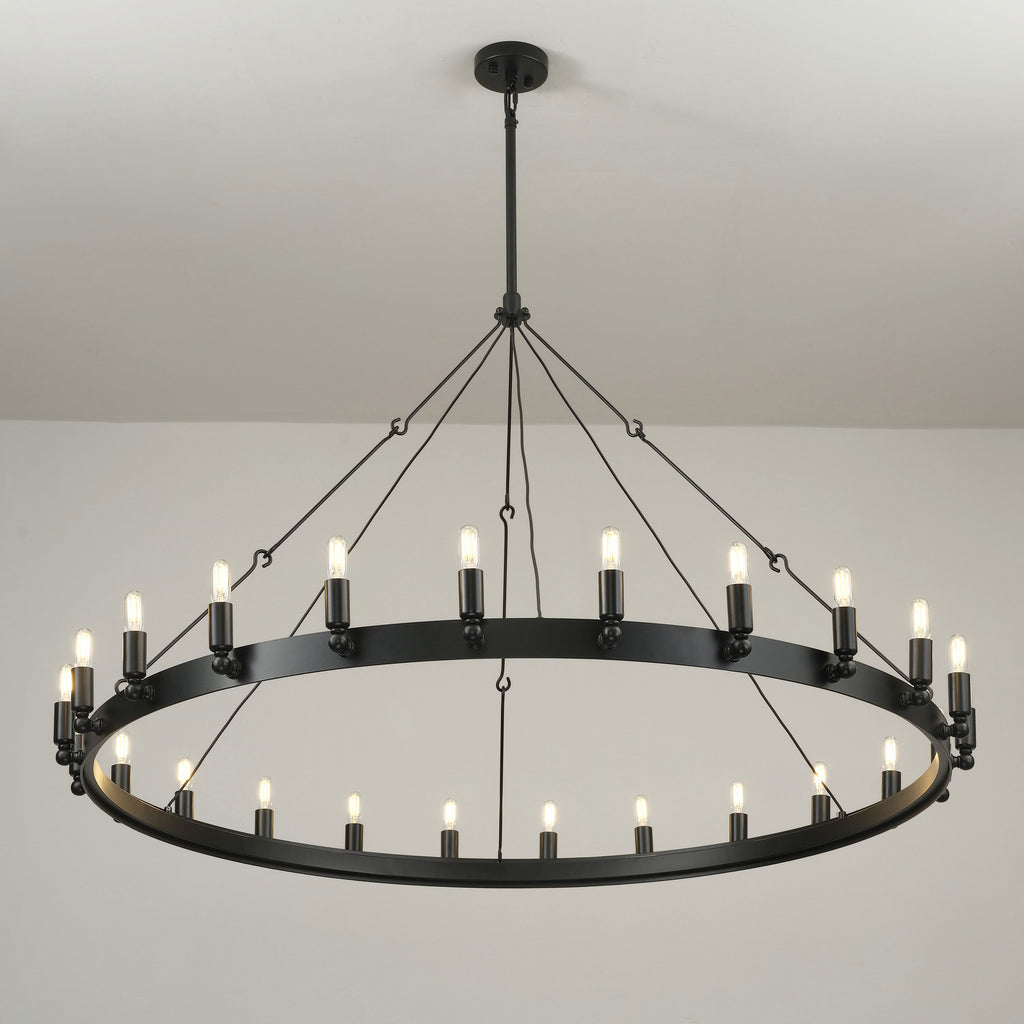 50 Inch Tubular Candle Round Chandelier - Camino
