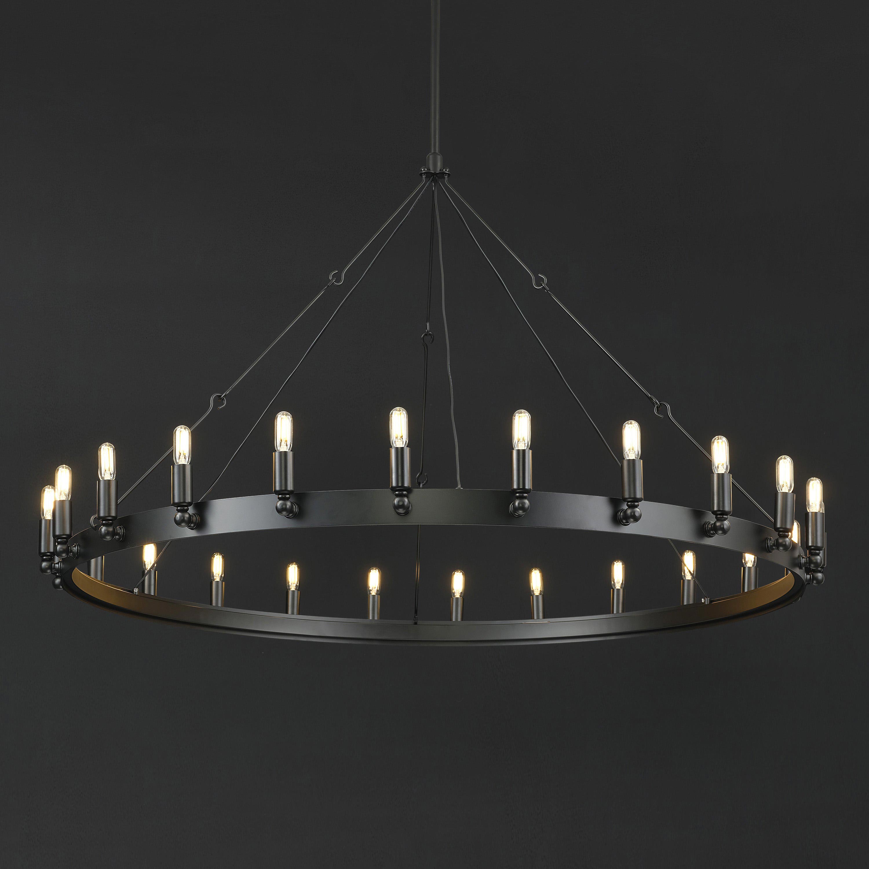 50 Inch Tubular Candle Round Chandelier - Camino