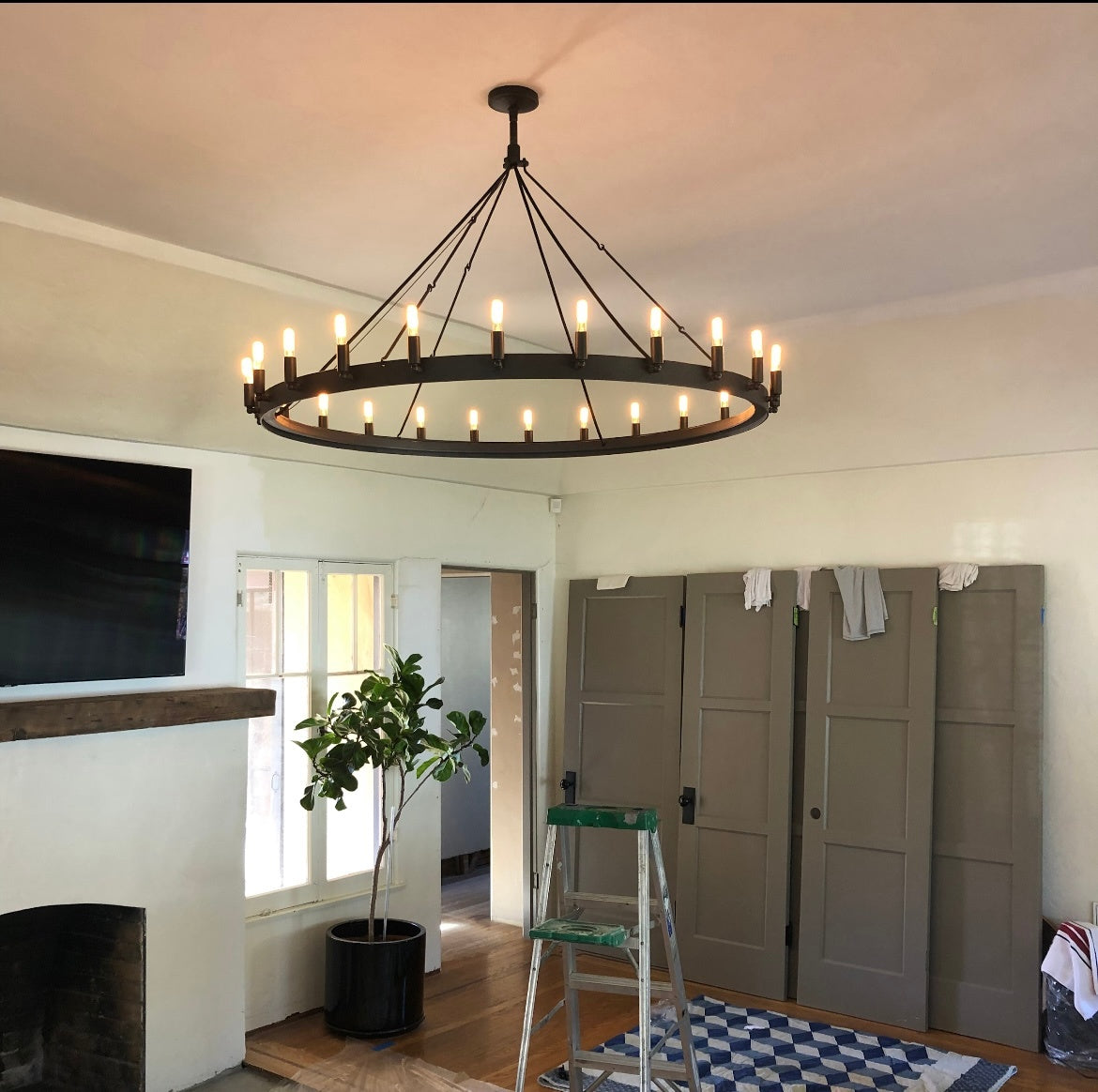 50 Inch Tubular Candle Round Chandelier - Camino