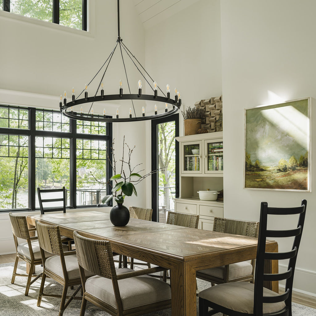 50 Inch Bent Tip Candle Wagon Wheel Chandelier - Camino