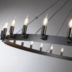 63 Inch Bent Tip Candle Round Chandelier - Camino