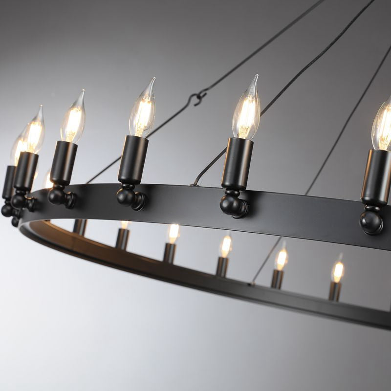 63 Inch Bent Tip Candle Round Chandelier - Camino