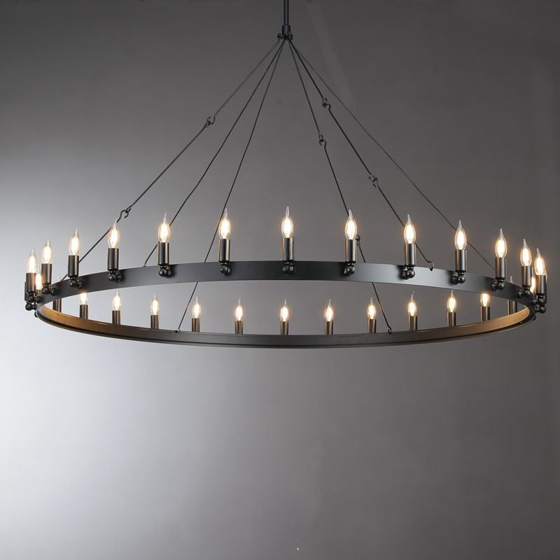 63 Inch Bent Tip Candle Round Chandelier - Camino