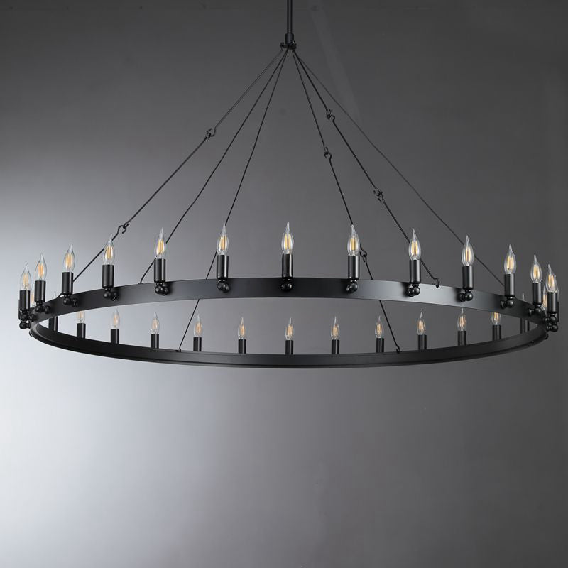 63 Inch Bent Tip Candle Round Chandelier - Camino