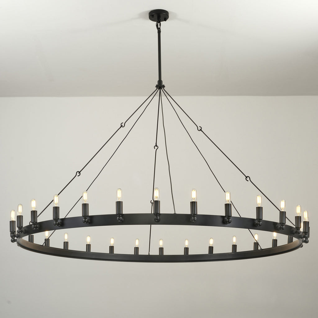 63 Inch Tubular Candle Round Chandelier - Camino
