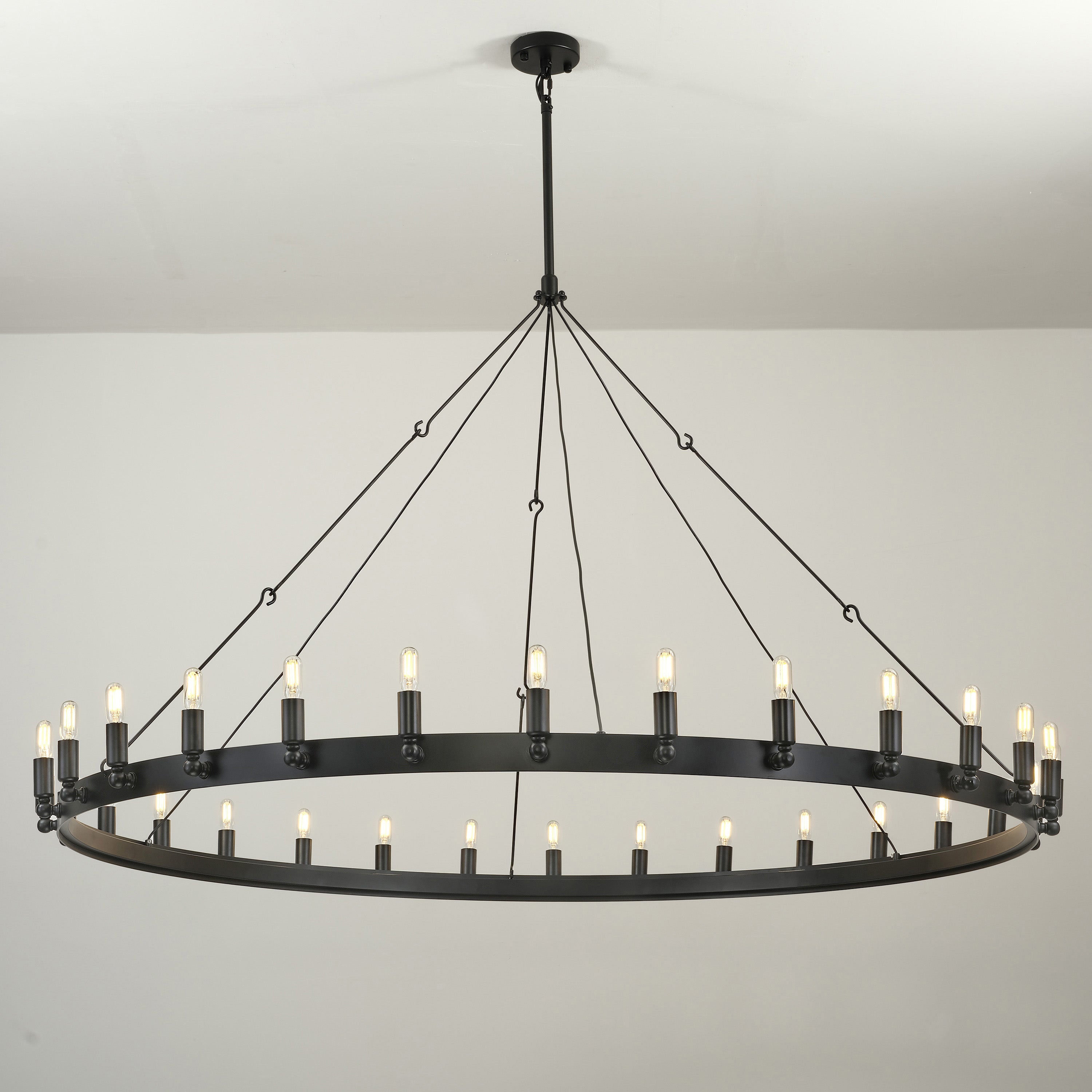 63 Inch Tubular Candle Round Chandelier - Camino