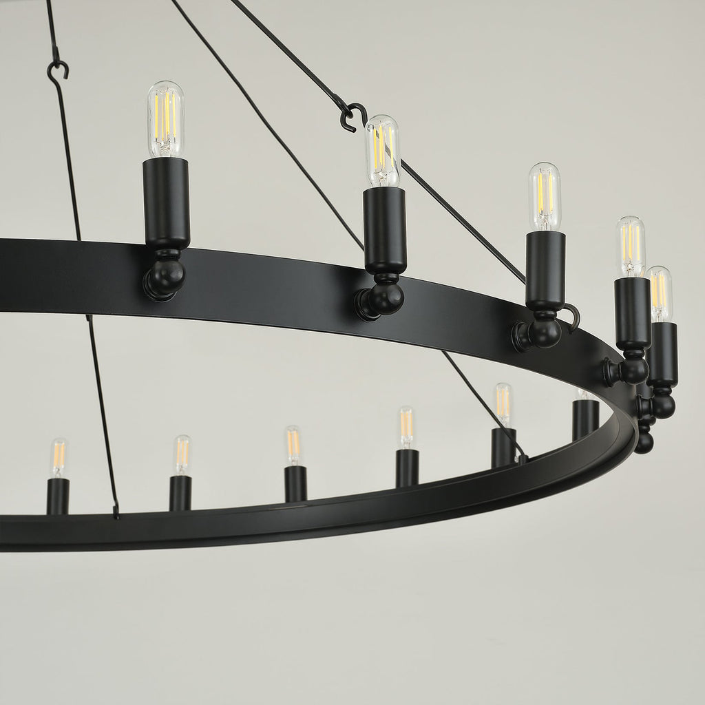 63 Inch Tubular Candle Round Chandelier - Camino