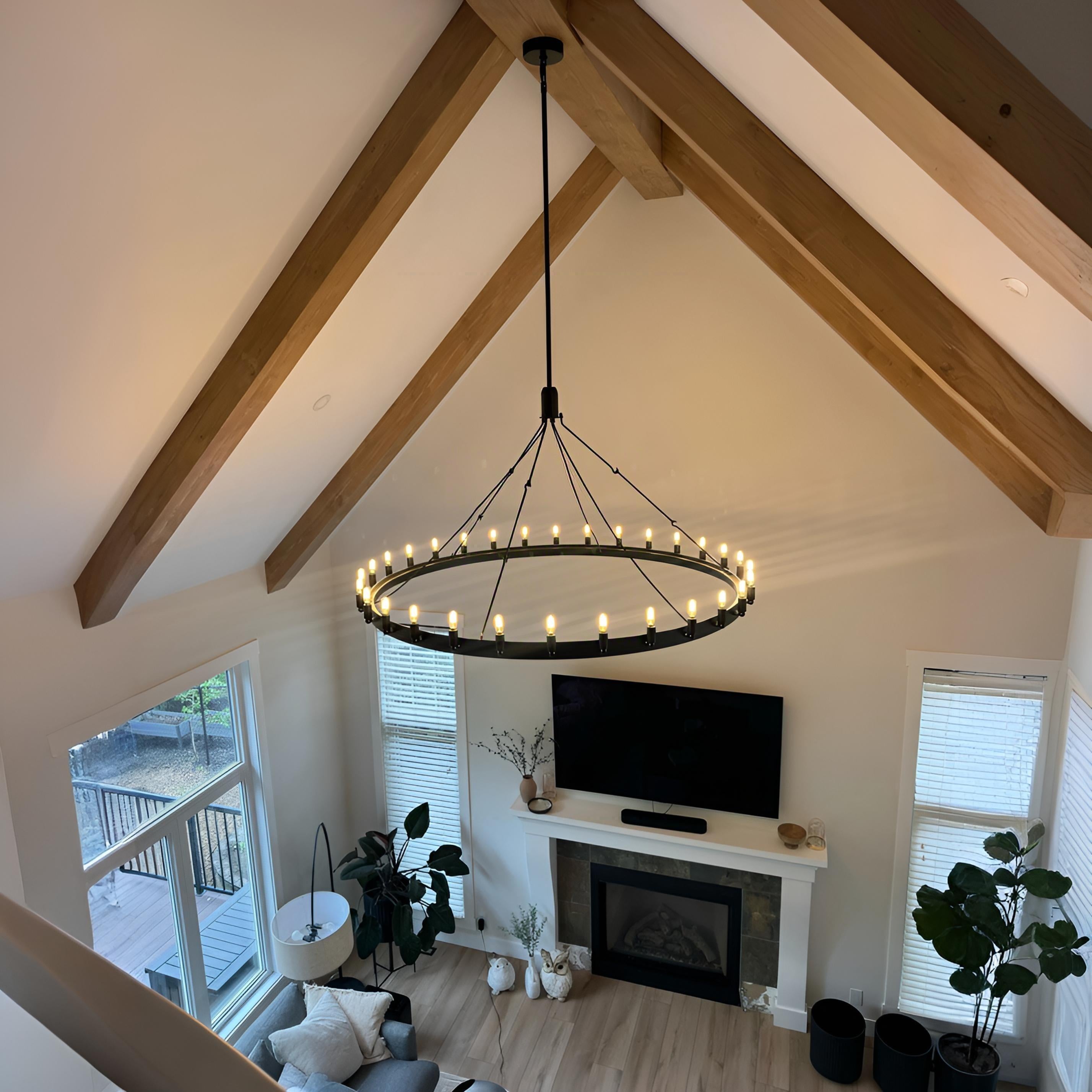 63 Inch Tubular Candle Round Chandelier - Camino