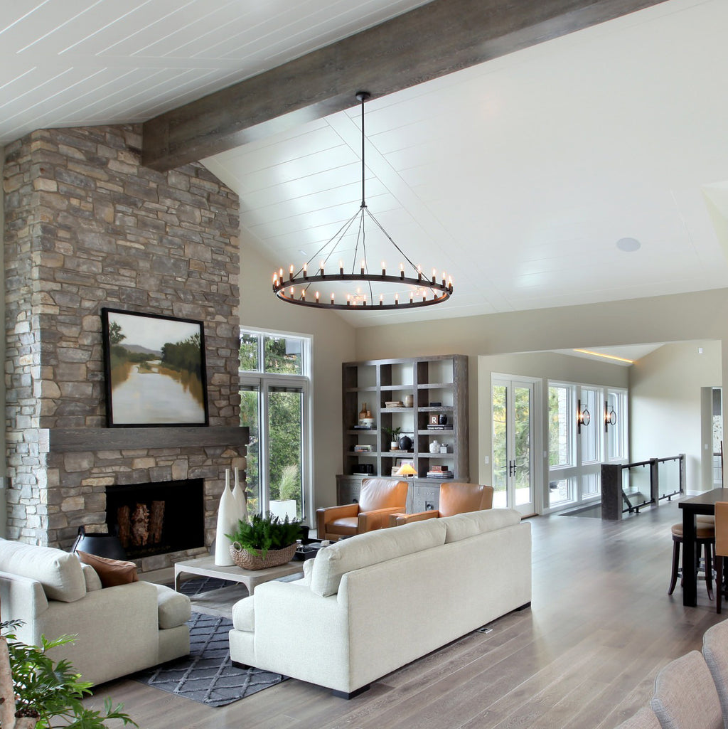 63 Inch Tubular Wagon Wheel Chandelier - Camino