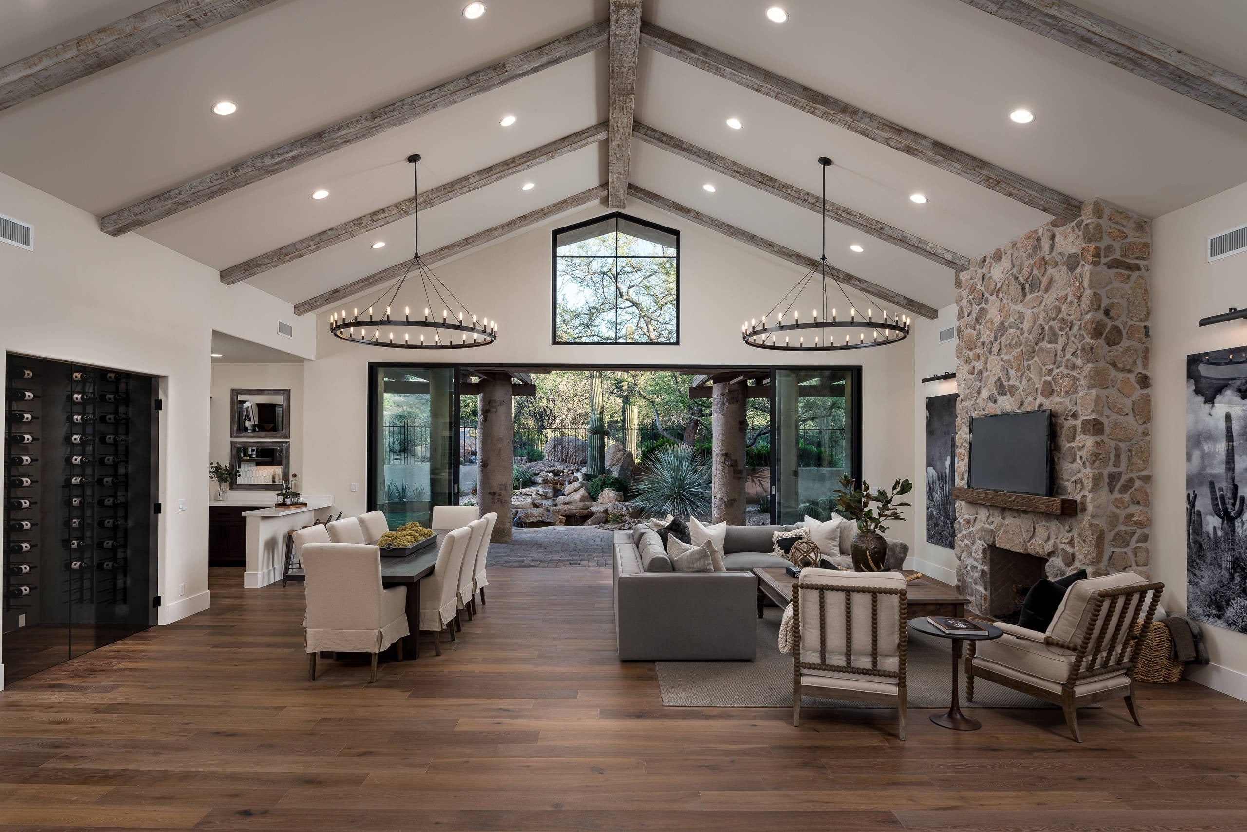 63 Inch Tubular Candle Round Chandelier - Camino