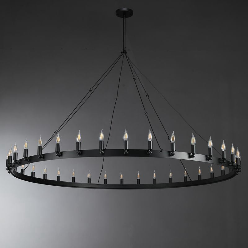72 Inch Bent Tip Candle Round Chandelier - Camino
