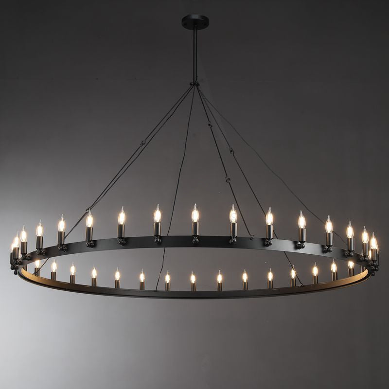 72 Inch Bent Tip Candle Round Chandelier - Camino