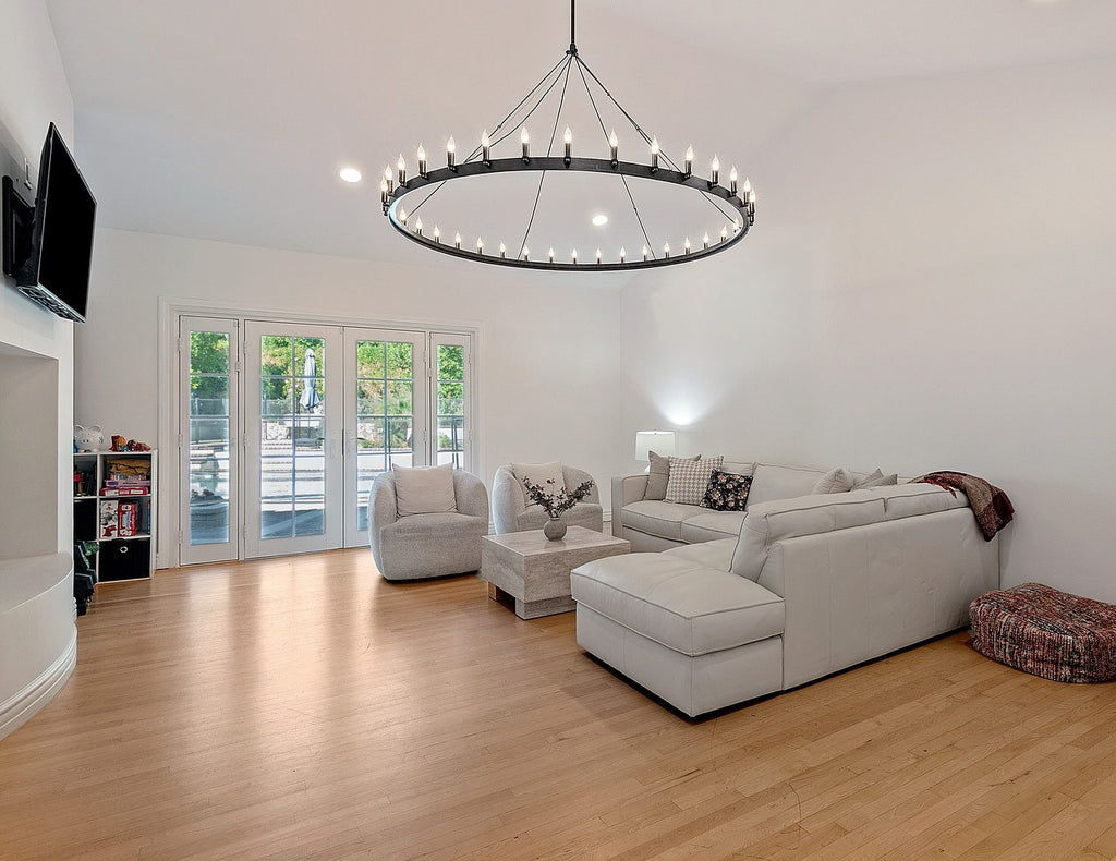 72 Inch Bent Tip Candle Round Chandelier - Camino