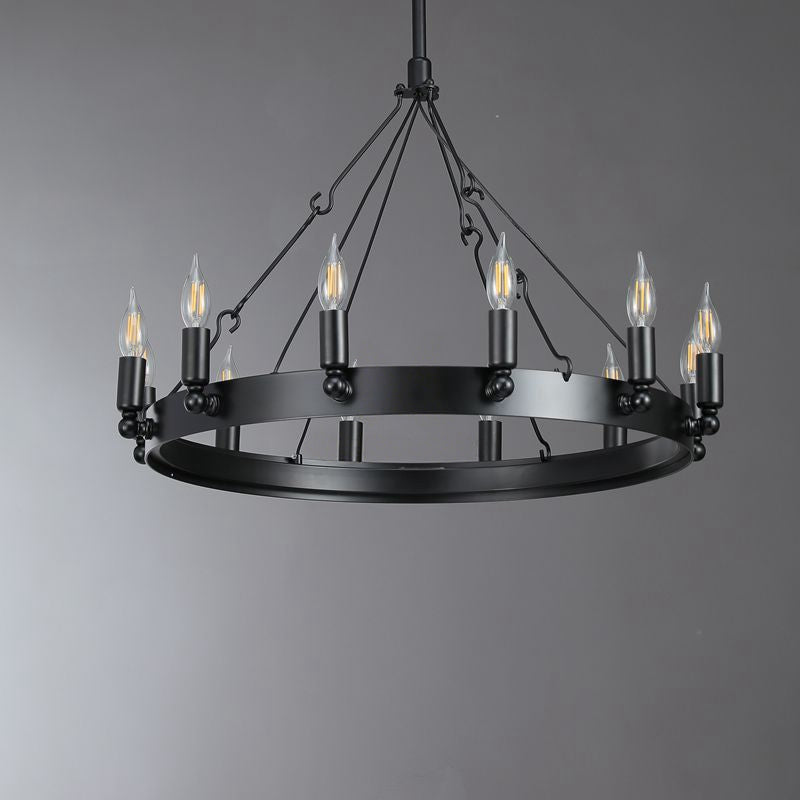 26 Inch Bent Tip Candle Round Chandelier - Camino