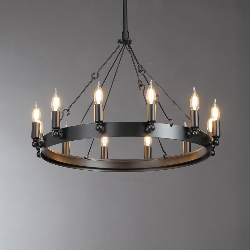 26 Inch Bent Tip Candle Round Chandelier - Camino