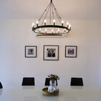 26 Inch Bent Tip Candle Round Chandelier - Camino