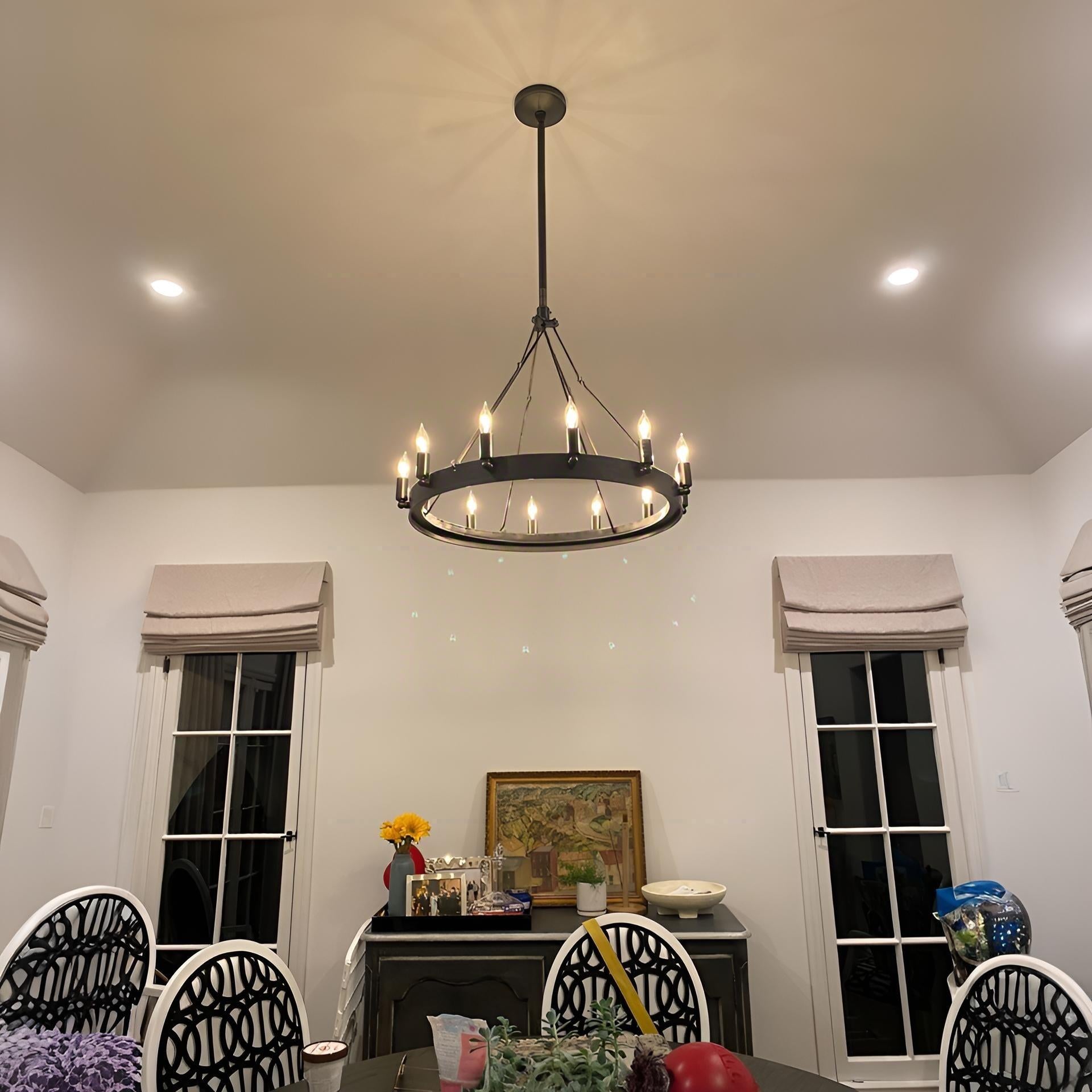 26 Inch Bent Tip Candle Round Chandelier - Camino