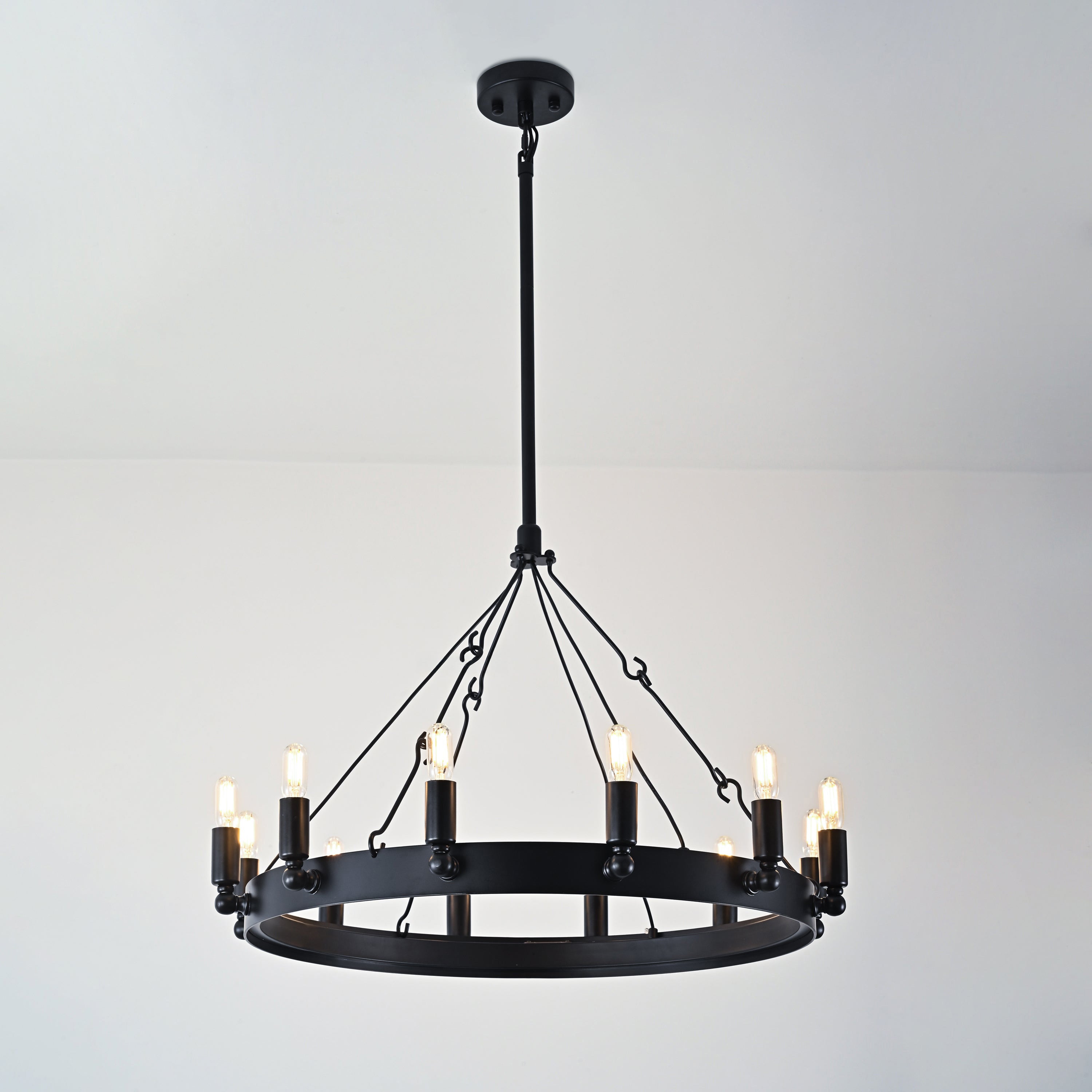 26 Inch Tubular Candle Round Chandelier - Camino