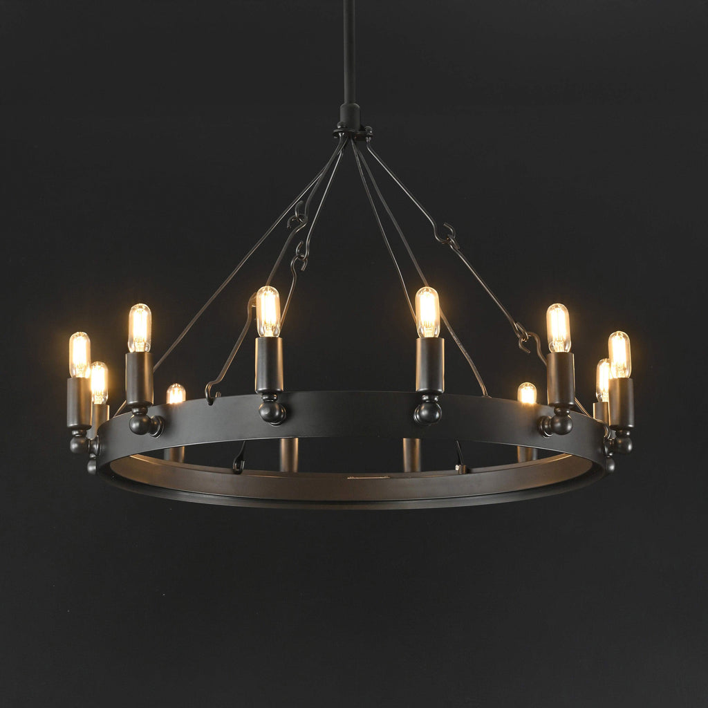 26 Inch Tubular Candle Round Chandelier - Camino