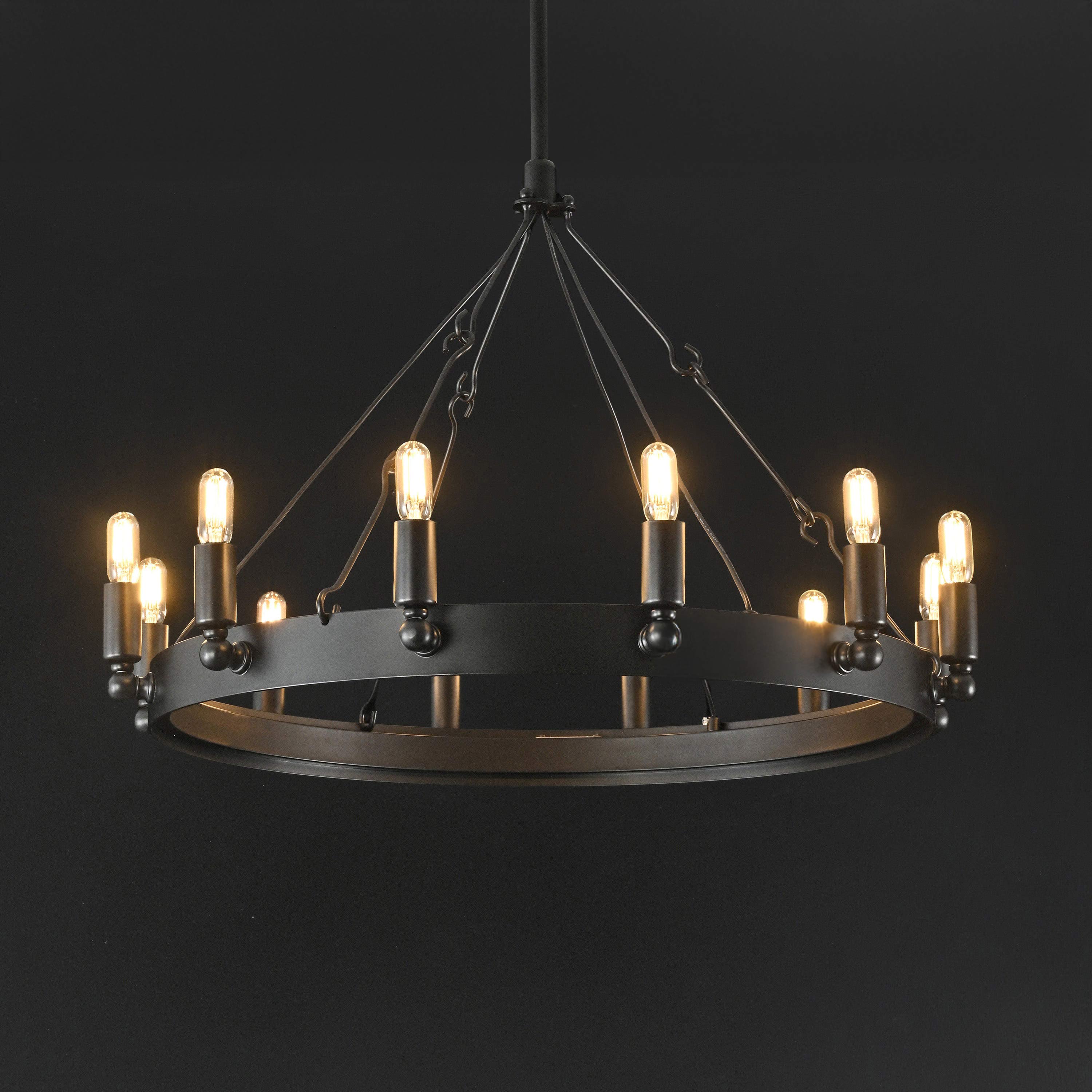 26 Inch Tubular Candle Round Chandelier - Camino
