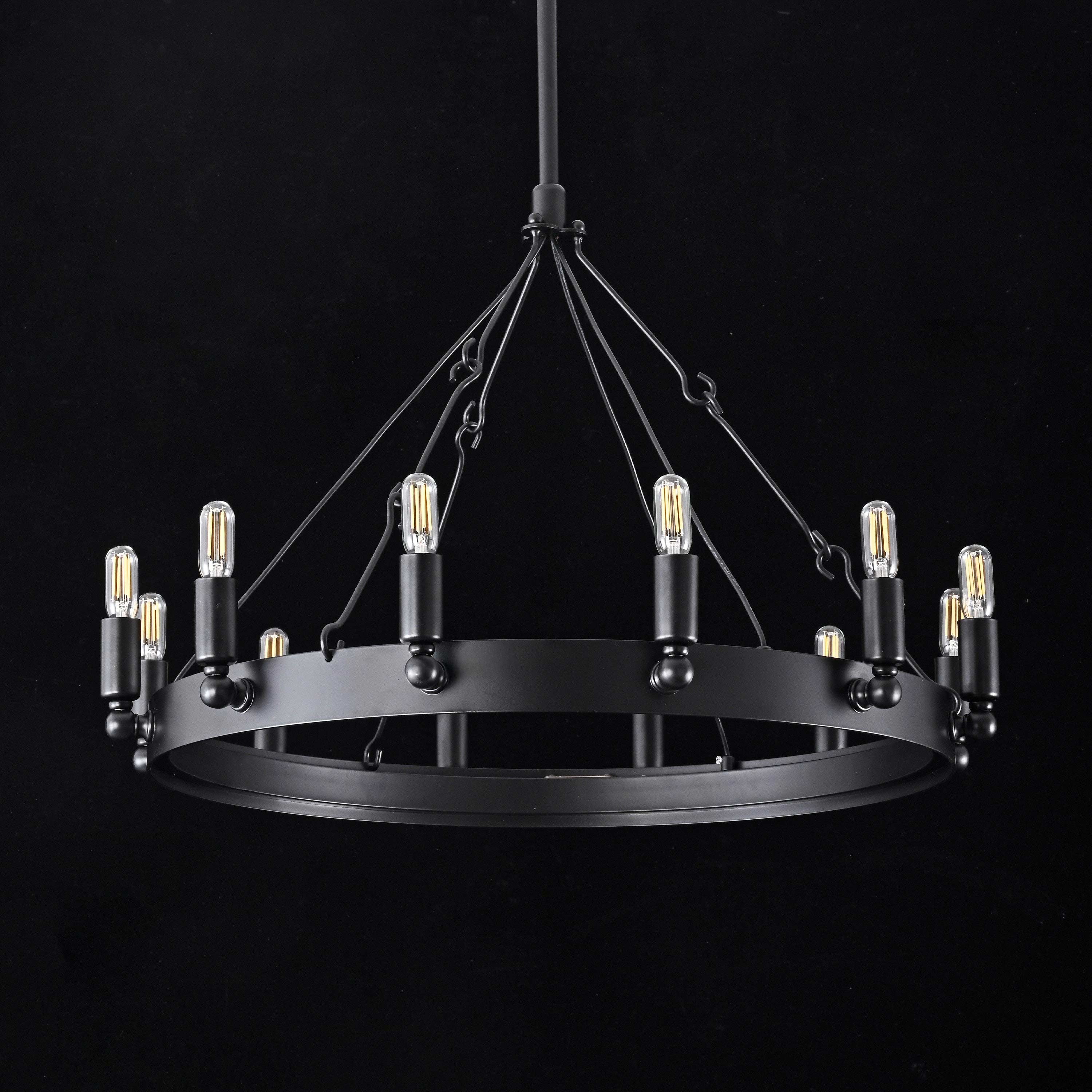 26 Inch Tubular Candle Round Chandelier - Camino