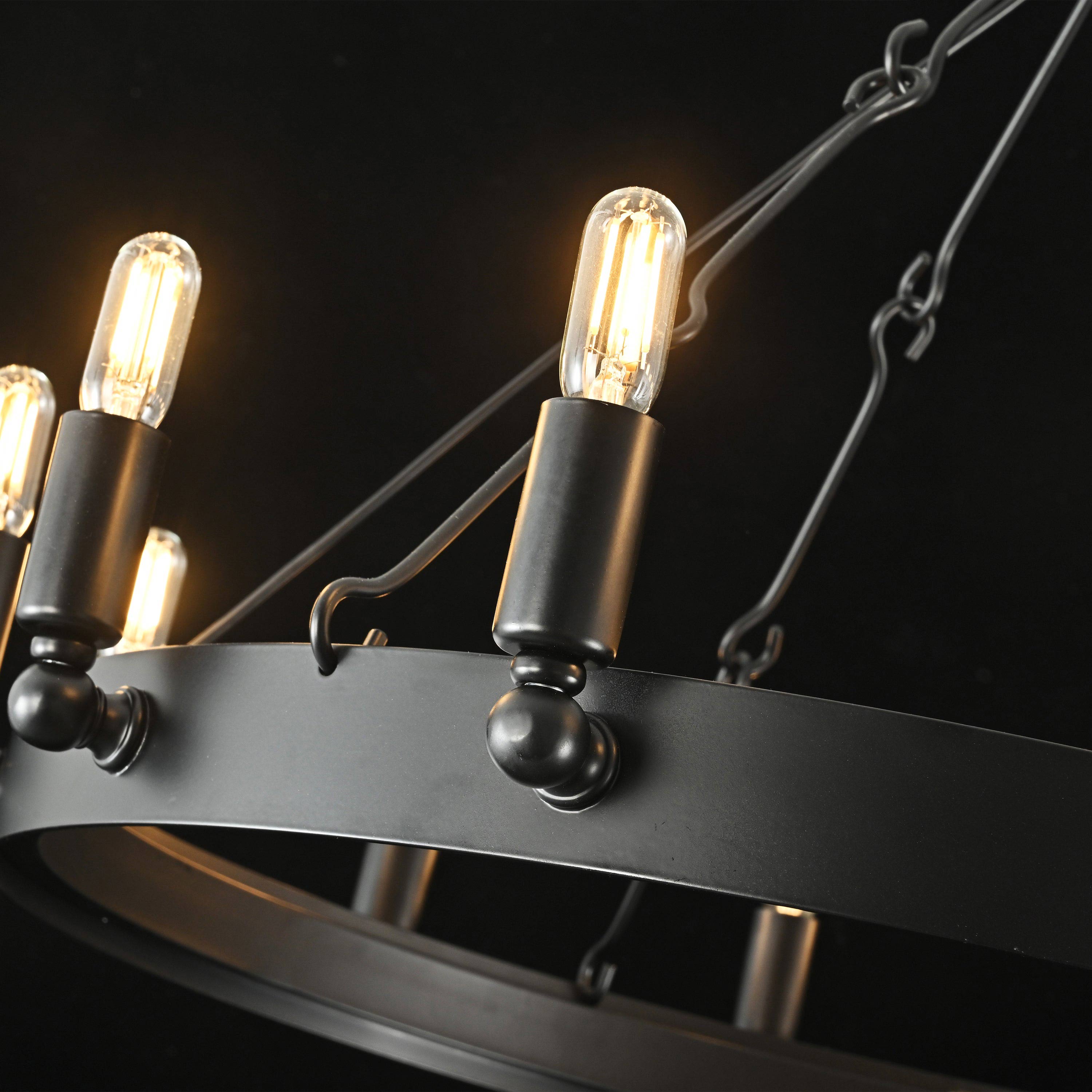 26 Inch Tubular Candle Round Chandelier - Camino