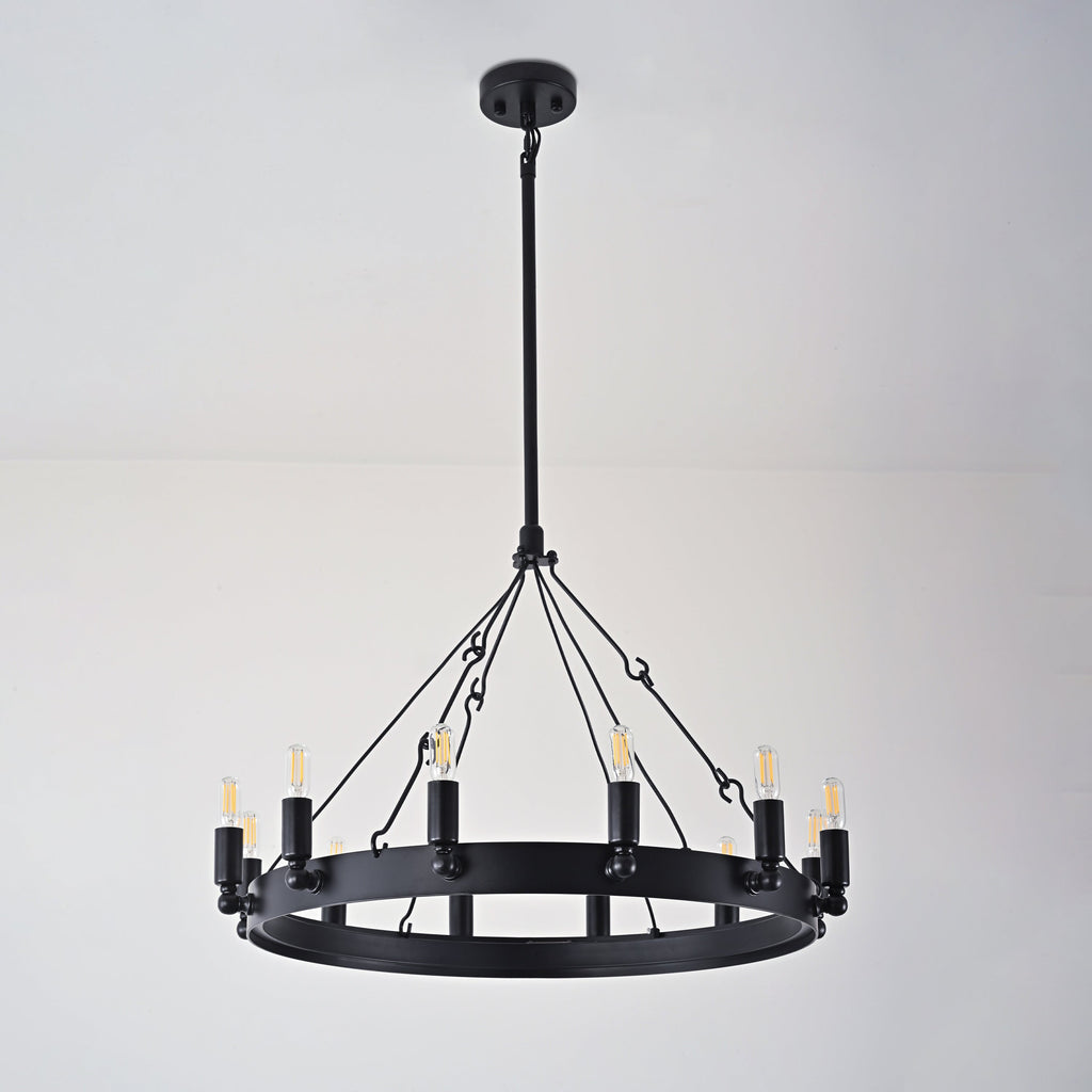 26 Inch Tubular Candle Round Chandelier - Camino